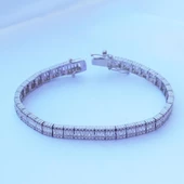 Seri Baget Su Yolu Zirkon Taşlı Gümüş Bileklik thumbnail 4