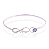 Sonsuzluk Nazar Boncuklu Annem Yazılı Rose Gold Kaplama Gümüş Kelepçe thumbnail 4