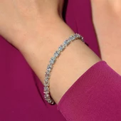 Elips Su Yolu Sky Diamond Gümüş Bileklik thumbnail 2