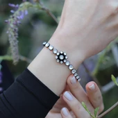 Çiçek Modeli Rose Gold Kaplama Elmas Montür Bileklik thumbnail 1