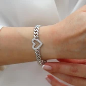 Kalp Gurmet Gümüş Bileklik thumbnail 3