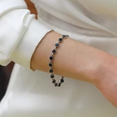 Kök Safir Taşlı Otantik Gümüş Bileklik thumbnail 1