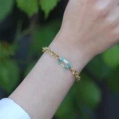 Fortuna Badem Gold Kaplama Gümüş Bileklik thumbnail 3