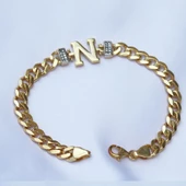 Kişiye ÖzelHarf Gümüş Gurmet Bileklik thumbnail 4