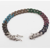 Rainbow Zirkon Taşlı Gurmet Modeli Zincir Kadın Bileklik thumbnail 4