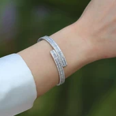 Baget Taşlı Gümüş Kelepçe thumbnail 1