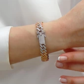 Fizyon Gurmet 3 Renkli Zirkon Taşlı Gümüş Bileklik thumbnail 1