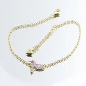 Totem Kuşu Renkli Mine İşli Gold Kaplama Gümüş Bileklik thumbnail 4