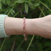 Zultanit Taşlı Damla Su Yolu Rose Gold Kaplama Gümüş Bileklik thumbnail 2