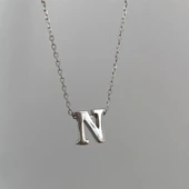 Mini Harf Gümüş Kolye thumbnail 2