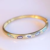 Fortuna Modeli Gold Kaplama Gümüş Kelepçe thumbnail 3