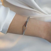 Düğüm Taşlı Gümüş Kelepçe thumbnail 4