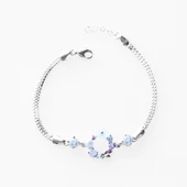 İnci ve Çiçek Motifli Çift Zincirli  Gümüş Bileklik thumbnail 4