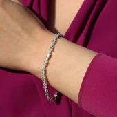 Sıra Taşlı Su Yolu Sky Diamond Gümüş Bileklik thumbnail 2