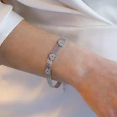 Hasır Kalpli Gümüş Bileklik thumbnail 2