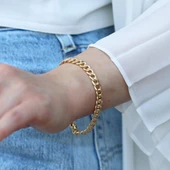 Gurmet Modeli Gold Kaplama Hallow Bileklik thumbnail 2