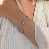 Baget Taşlı Su Yolu Gümüş Bileklik thumbnail 1