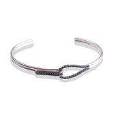 Düğüm Taşlı Rose Gold Kaplama Gümüş Kelepçe thumbnail 3