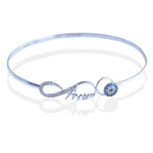 Sonsuzluk Nazar Boncuklu Annem Yazılı Gümüş Kelepçe thumbnail 4