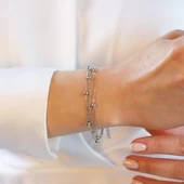 Top Trend Zincirli Gümüş Bileklik thumbnail 3