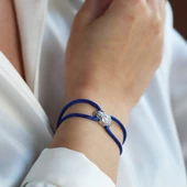 Serpents Gümüş İpek Makrome Bileklik thumbnail 4