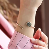 Rutil Kuvars Taşlı Otantik Gümüş Kelepçe thumbnail 1