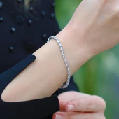 Elips Taşlı 925 Ayar Su Yolu Gümüş Bileklik thumbnail 3