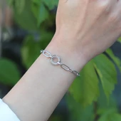 Fortuna Trend Halka Zirkon Taşlı Gümüş Bileklik thumbnail 3