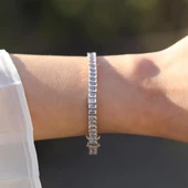 Baget Taşlı Su Yolu Gümüş Bileklik thumbnail 3