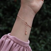 Kelepçe Modeli Sıralı İnce Gümüş Dorika Bileklik thumbnail 2