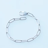 Zirkon Taşlı Ataç Zincir Gümüş Bileklik thumbnail 5