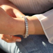 Seri Baget Su Yolu Zirkon Taşlı Gümüş Bileklik thumbnail 3