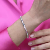 Renkli Zirkon Taşlı Krizent Su Yolu Bileklik thumbnail 4