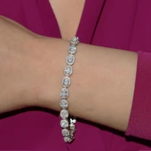 Mini Taş Detaylı Su Yolu Sky Diamond Gümüş Bileklik thumbnail 1