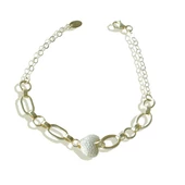 Zirkon Taşlı Kalp Gold Kaplama Gümüş Hallow Bileklik thumbnail 2