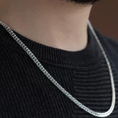 Rambo Modeli 4mm Gümüş Zincir thumbnail 3