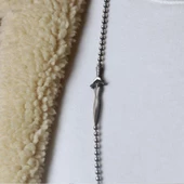 Kılıç Ve Mühür Figürlü Zirkon Taşlı Erkek Gümüş Kolye thumbnail 3