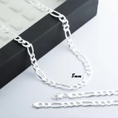 8 mm Figaro Gümüş Zincir Kolye thumbnail 1