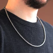 Kral Modeli 3mm Gümüş Zincir thumbnail 1