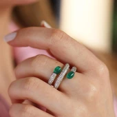 Yeşim Taşlı Sarmal Gümüş Yüzük thumbnail 3