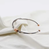 Düğüm Model Otantik Erkek Gümüş Kelepçe thumbnail 2