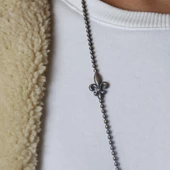 Mühür Ve Kılıç Figürlü Siyah Zirkon Taşlı Erkek Gümüş Kolye thumbnail 3