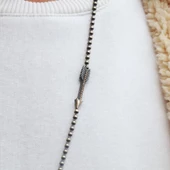 Ok Figürlü Zirkon Taşlı Gümüş Erkek Kolyesi thumbnail 2