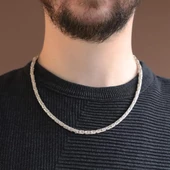 Kral Modeli Oksitsiz 55cm 4mm Gümüş Kolye thumbnail 3