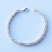 5mm Kral Modeli Oksitsiz Gümüş Erkek Bilekliği thumbnail 3