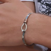 Otantik Damla Model Gümüş Kelepçe thumbnail 1