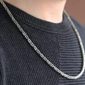 Kral Modeli 60cm 4mm Gümüş Zincir thumbnail 2