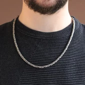 Kral Modeli 60cm 4mm Gümüş Zincir thumbnail 3