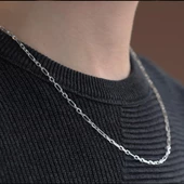 3+1 Forsa 3mm Gümüş Zincir Kolye thumbnail 2