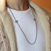 Balta Ve Kalkan Figürlü Zirkon Taşlı Gümüş Erkek Kolyesi - 2